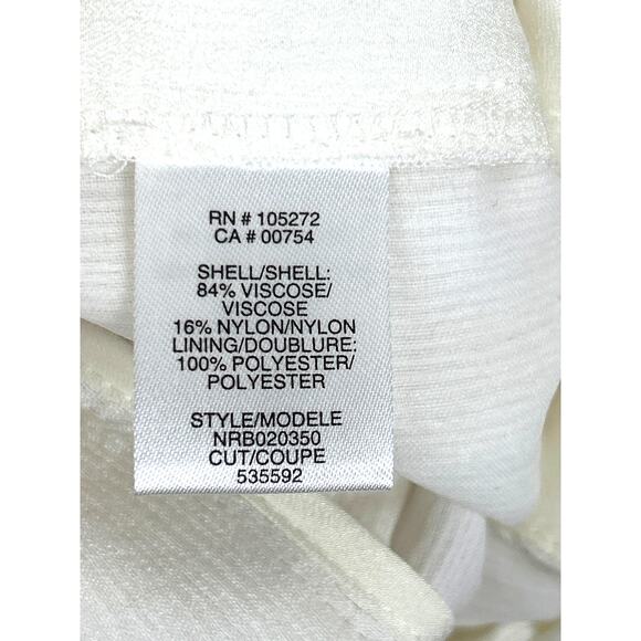 Halston Heritage Womens 6 Cream Crinkle Crepe Wide-Leg Low Rise Pants NEW - Picture 8 of 9